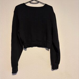 PINK Victoria's Secret Black Cropped Sweatshirt